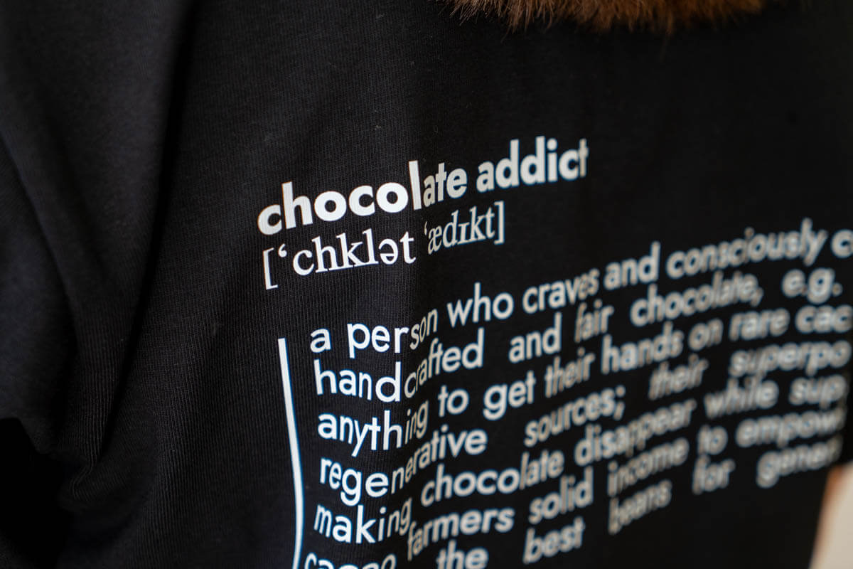 Chocolate Addict I Besticktes Unisex Oversized Bio Baumwoll T-Shirt